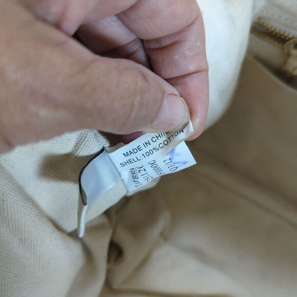 Oscar de la Renta Tote Bag Purse Neiman Marcus Target Floral Lace Canvas Flaw - Picture 13 of 16